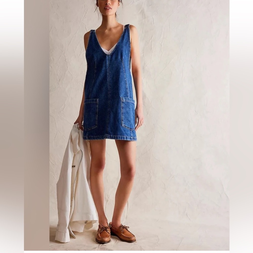 Free People high roller skirtall denim dress